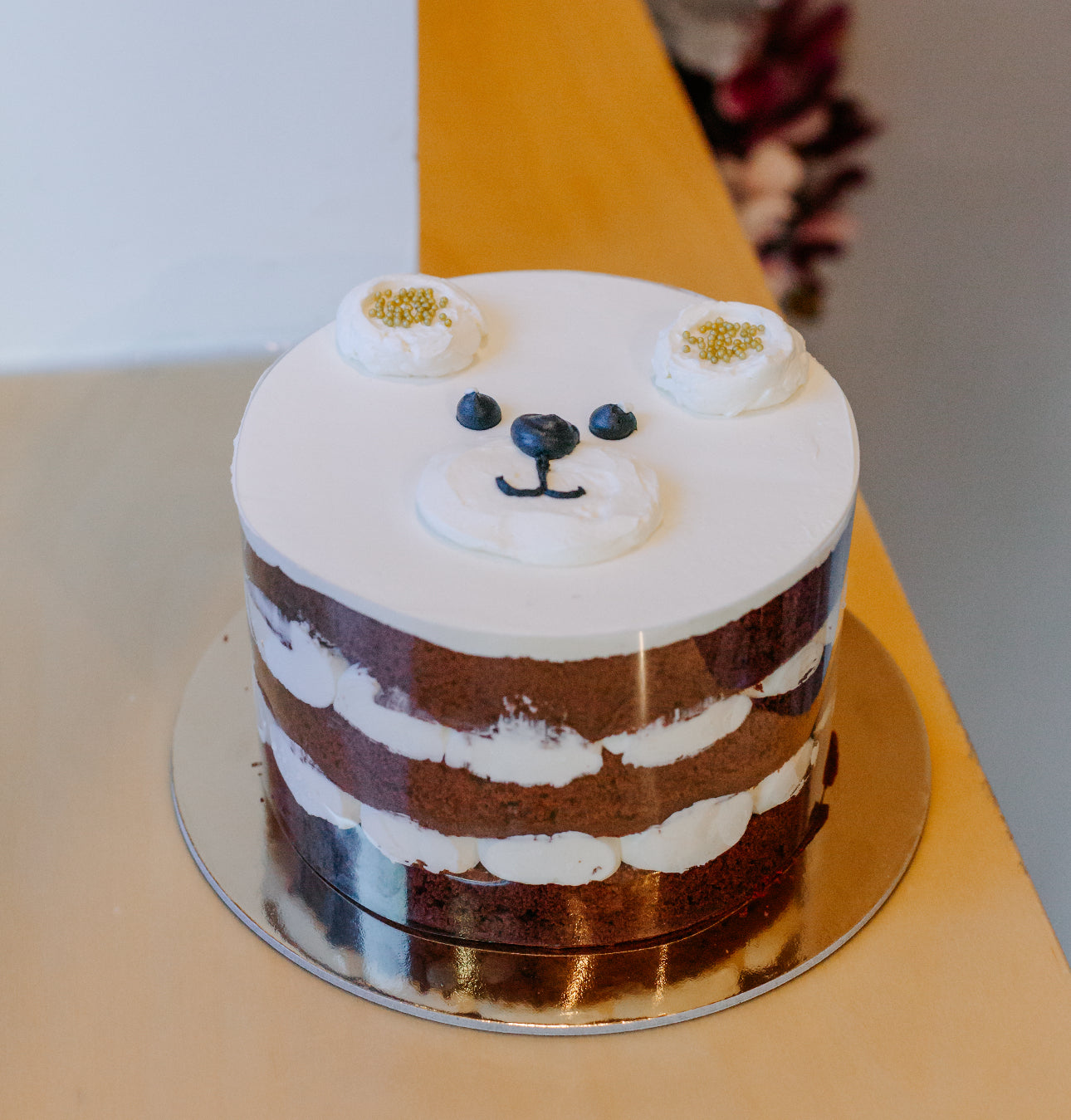 Polar bear Red Velvet Naked cake - Calgary fresh baked desserts- 8 cakes