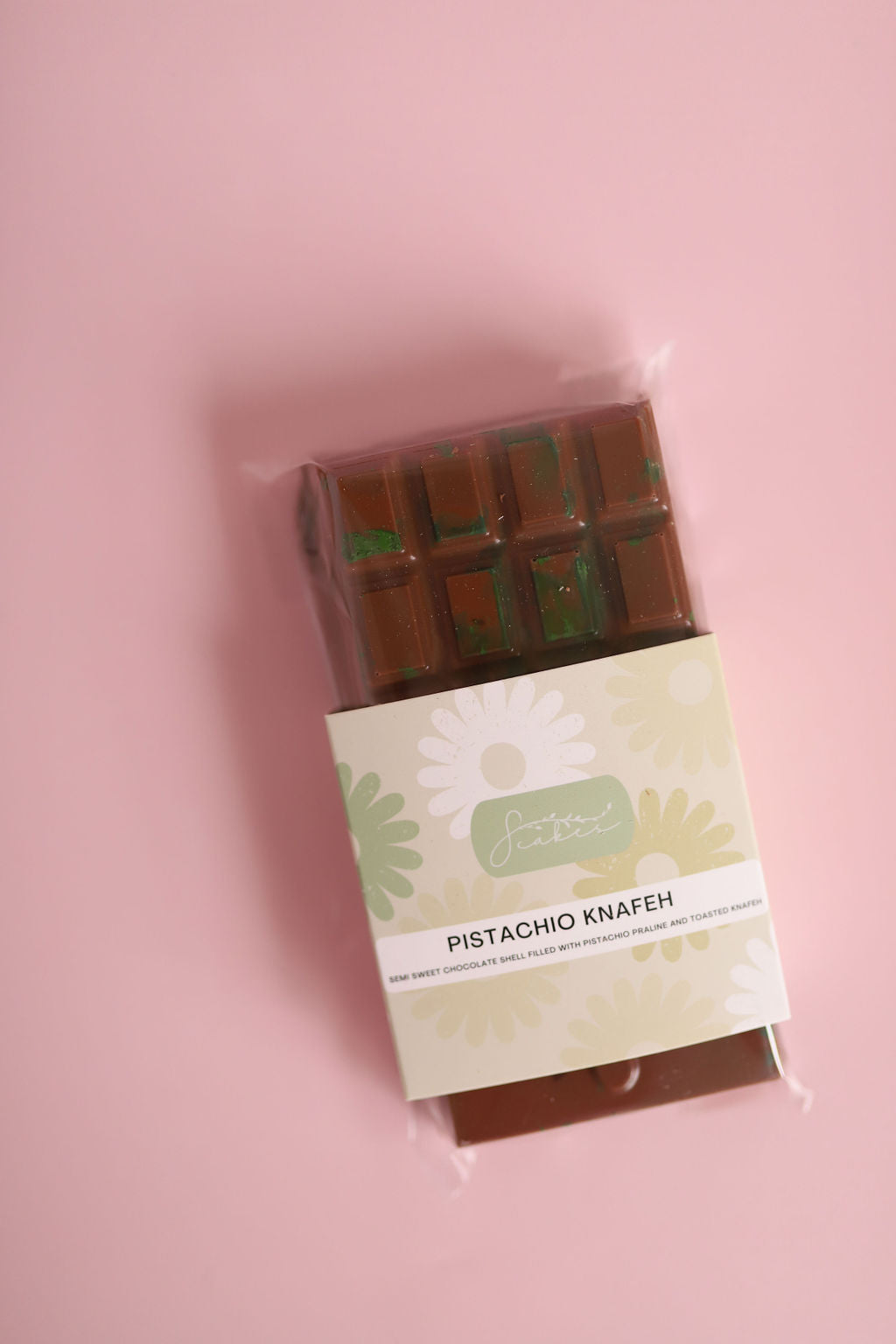 Pistachio knafeh chocolate bar