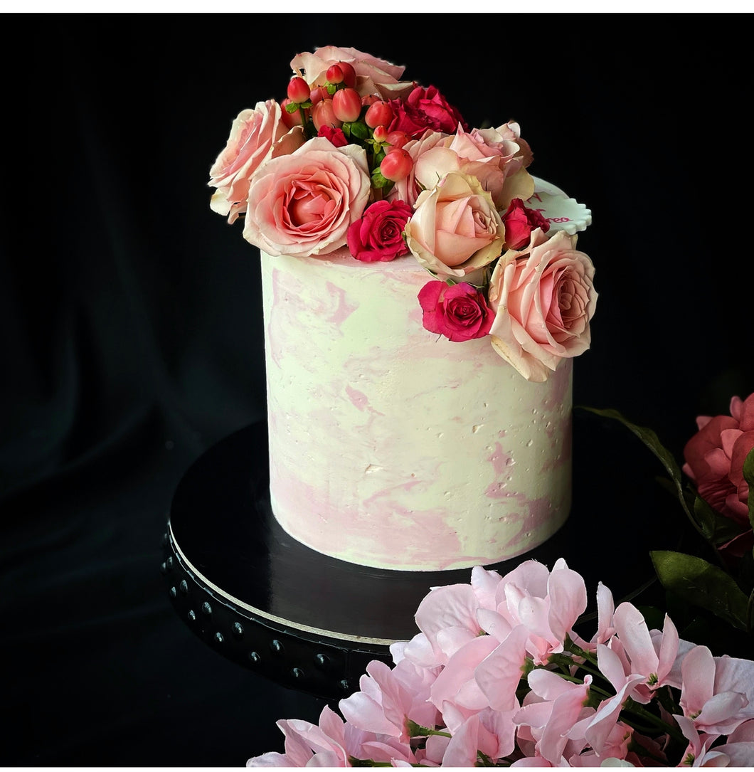 Marbled Flower Cake