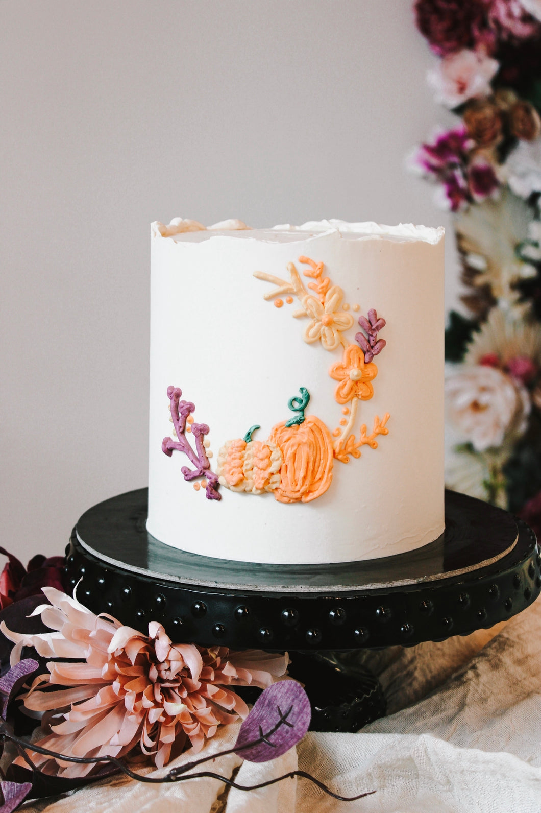 Floral pumpkin  cake